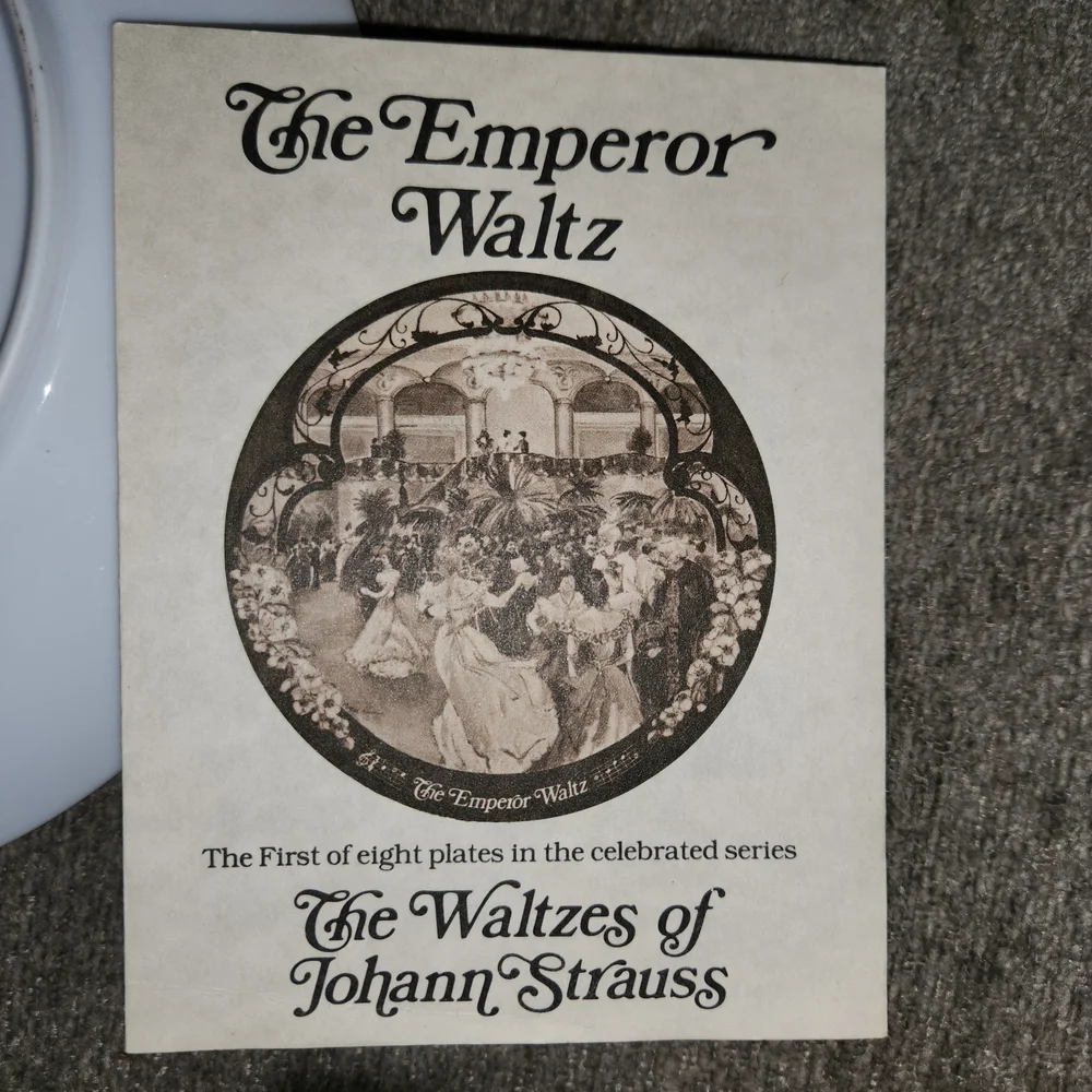 Elegant 'The Emperor Waltz' Decorative Plate By Johann Strauss
